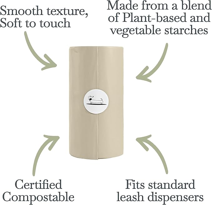 100% Certified Home Compostable and Biodegradable Dog Poop Bags D6400 & 13432 Compliant 90 Bags 6 x