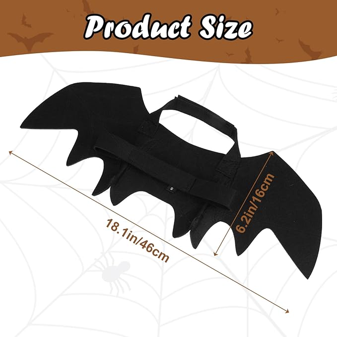 Halloween Cat Costume Black Felt Bat Wings Costume for Halloween Party Decoration