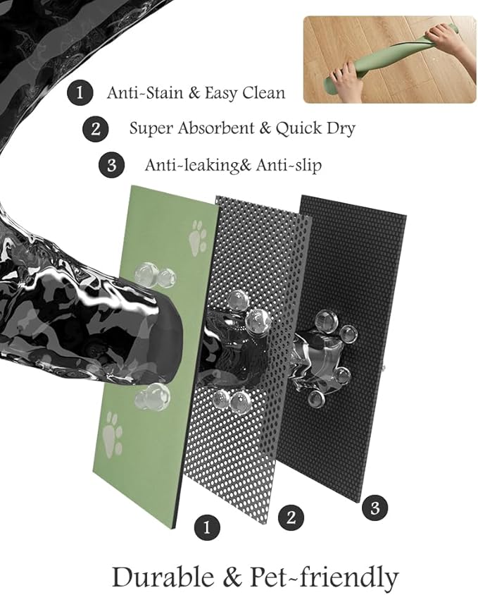 Pet Feeding Mat-Absorbent Dog Mat for Food and