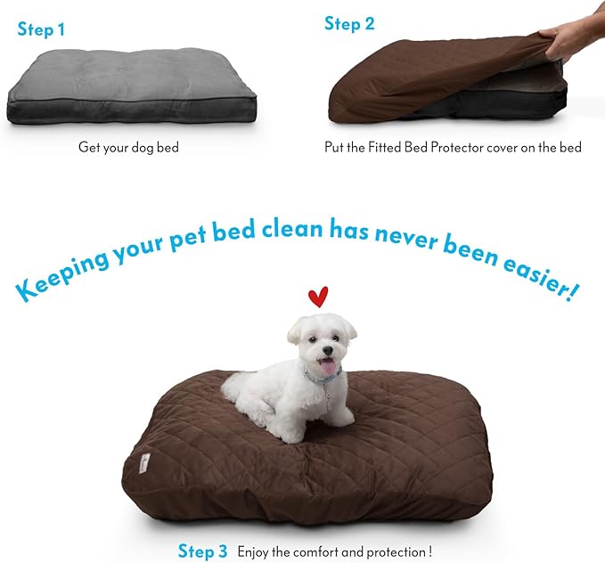 Paw Inspired Waterproof Fitted Cover for Dog Bed 36-Inch Pet