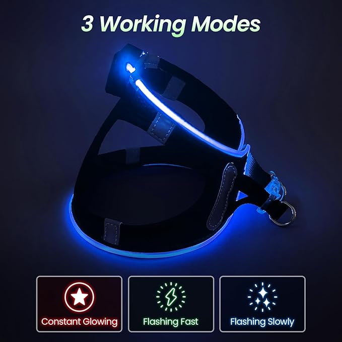 PcEoTllar Light Up Dog Harness