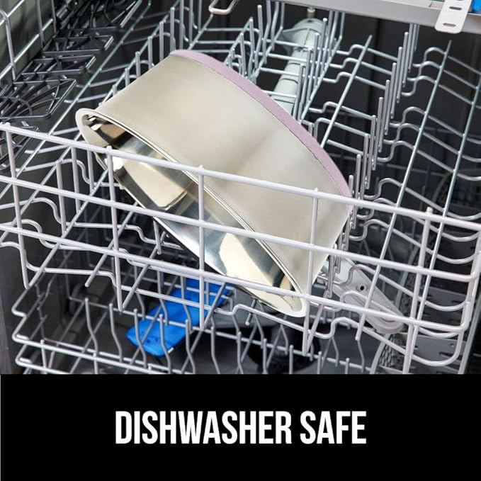 Gorilla Grip Stainless Steel Metal Dog Bowl Set of 2 2 Cups (16 fl