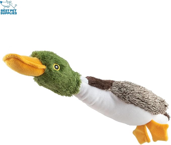 Best Pet Supplies Interactive Mallard Mates Dog Toy with Crinkle and Squeaky Enrichment for Small and Medium Breed 3 Ducks