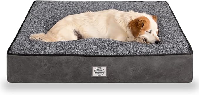 Memory Foam Dog Bed for Large Dogs- Waterproof Dog Bed Mat with Removable Washable Cover