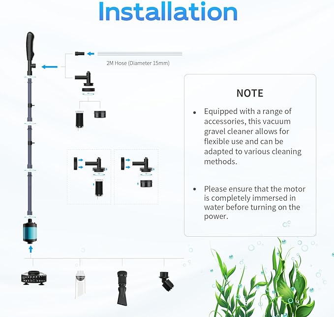Electric Aquarium Gravel Cleaner 6 in 1 Fish