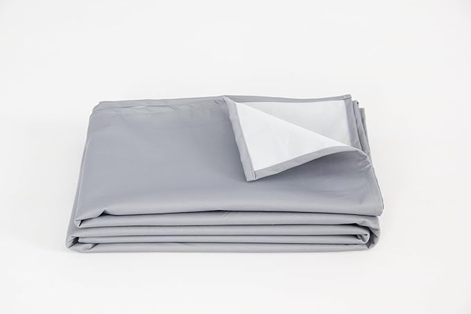 SILLY LEGACY Thin Reversible Waterproof Protective Cover or Liner for Bed or Couch 82 x 100, Gray)