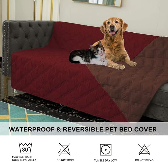 SUNNYTEX Waterproof & Reversible Dog Bed Cover Sofa Pets,(82 * 82“)