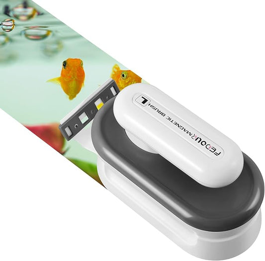 FEDOUR Aquarium Strong Magnetic Cleaner with 2 Detachable Algae Scraper 1/3-1 inch