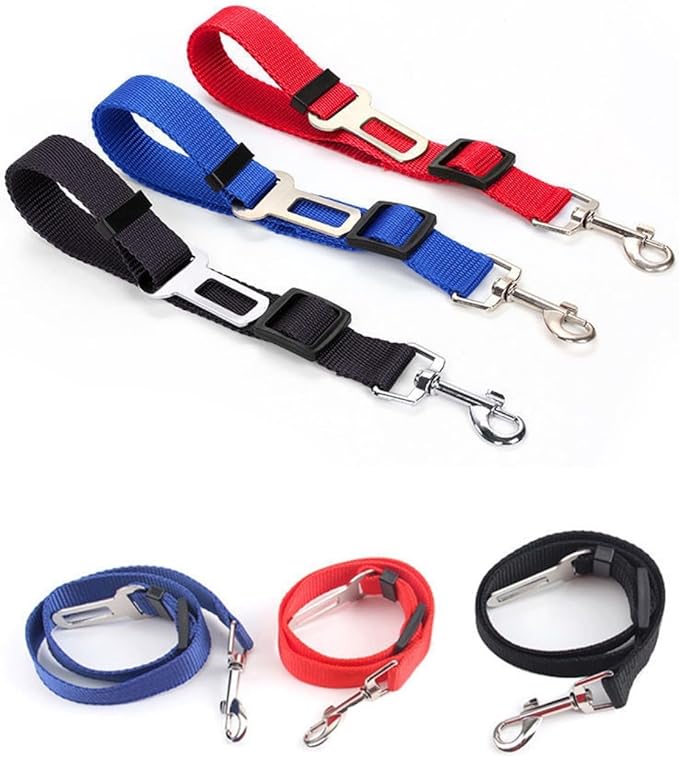 Generic 3 Pcs Adjustable Pet Dog Cat Safety Leash Car Vehicle Seat Belt Harness Seatbelt Universal Pet Safety Belt