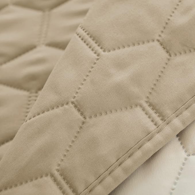 Waterproof Pet Blankets Dog Bed Cover for Pets Reusable Furniture Protector (Beige+Ivory 52"x82")