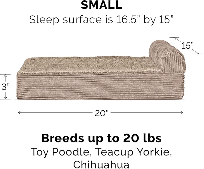 Furhaven Replacement Dog Bed Cover Fleece & Corduroy Chaise
