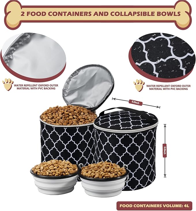 BAGLHER Dog Travel Bag Backpack 2 Silicone 2 Food