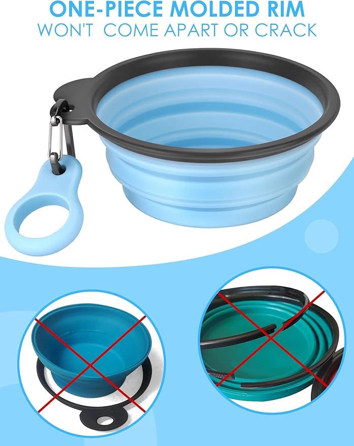 Aonkey Collapsible Dog Bowls with Bottle Carrier 2 Pack 15oz