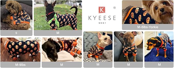 KYEESE Dog Pajamas Halloween for Small Dogs Pumpkin