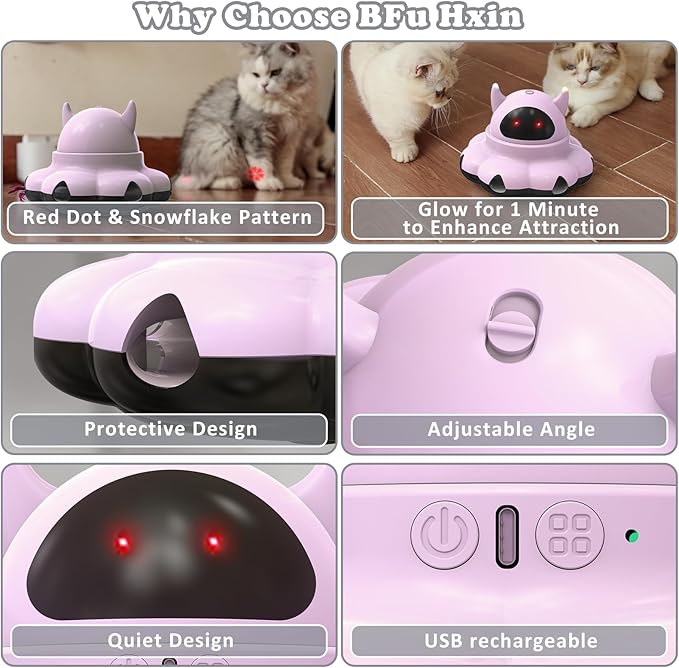 Cat Toys Interactive Feather Automatic Laser Puzzle Kitten Toy for Indoor