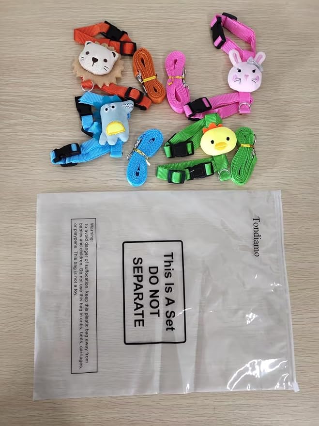 Tondiamo 4 Sets Adjustable Bunny Rabbit Harness and