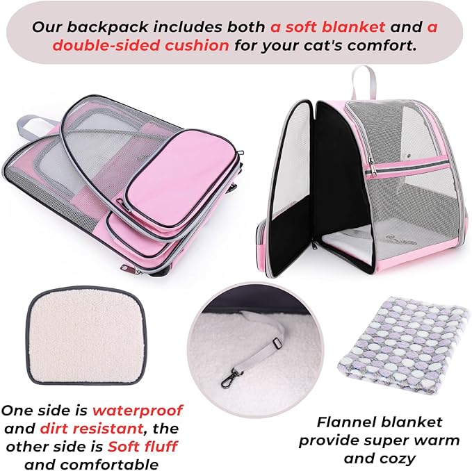 LOLLIMEOW Pet Carrier Backpack for Dogs and Cats