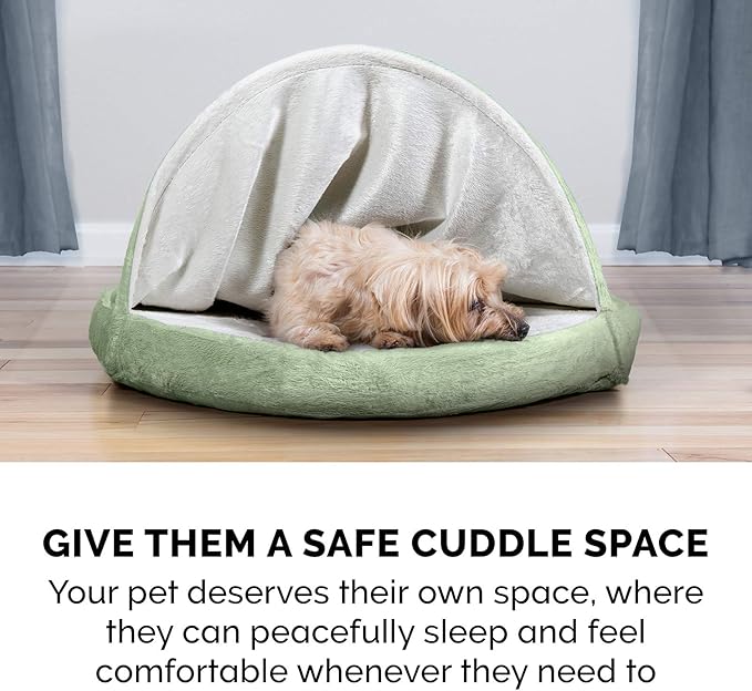 Furhaven 26" Round Cooling Gel Dog Bed for Medium/Small Dogs w/ Removable Washable Cover 30 lbs 26-inch