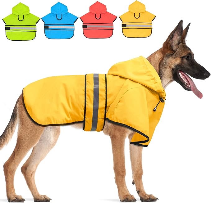 Candofly Dog Raincoat Hooded Poncho
