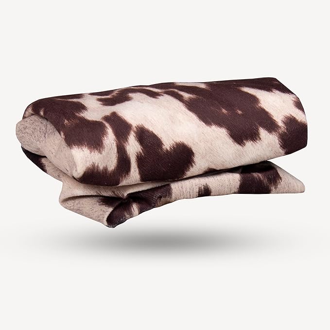 Western Brown Cow Print Faux Cowskin Dog Bed Covers Soft Replacement Washable 29x41 Inches, 29 x 41 x 6)