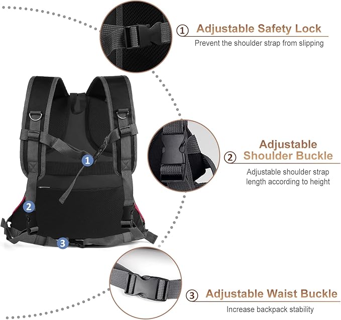 YUDODO Pet Dog Backpack Carrier Small Dog Front Carrier Pack Reflective Head Out Motorcycle Puppy Carrying Bag Backpack for Small Medium Dogs Cats Rabbits Outdoor Travel Hiking Cycling (L