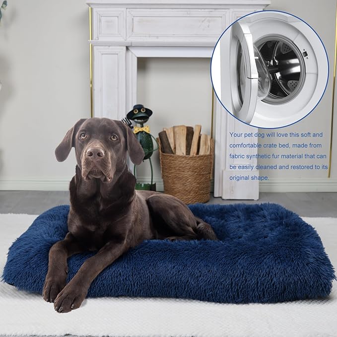 42 inch Dog Crate Bed Washable 42" x 28" Navy