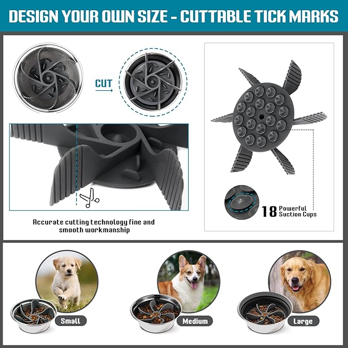 2 Pcs Dog Bowl Slow Feeder Insert