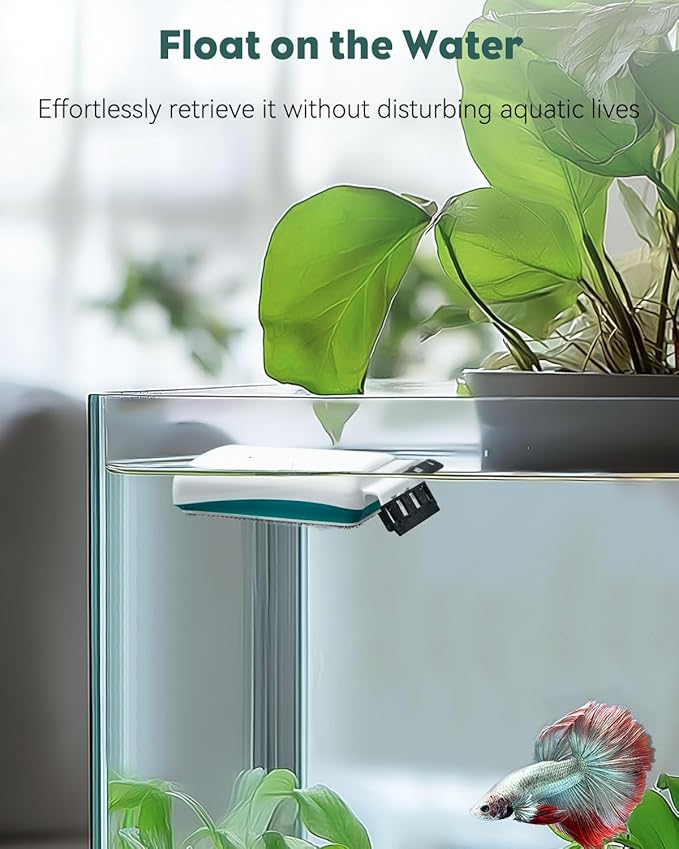 Pawfly Strong Magnetic Fish Tank Cleaner Aquarium Magnetic Glass Cleaner Brush with 2 Detachable Scrapers 1/4-1/2 Inch
