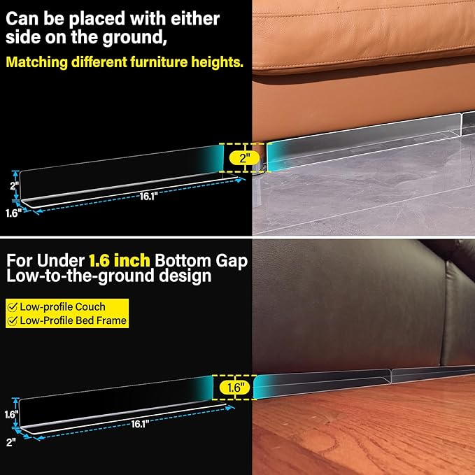 Antimbee Clear Toy Blockers for Under Furniture 1.6 inch 8Pack