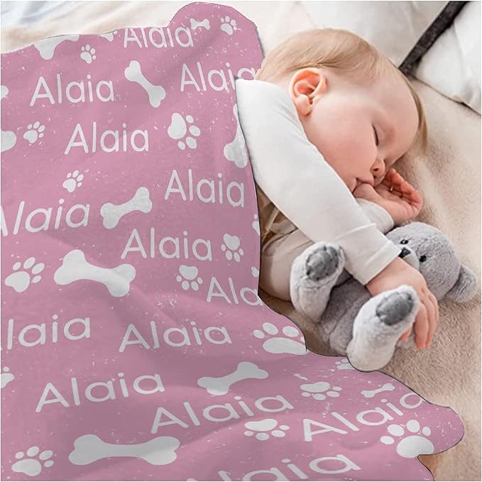 Personalized Dog Blankets Dog Paw Print Blanket Puppy Blanket 40"x30" for