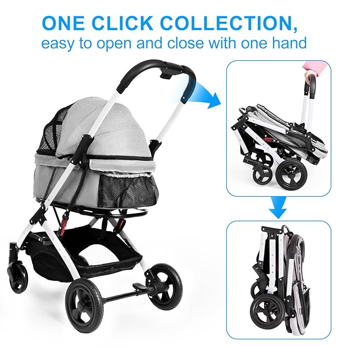 Pet Stroller for Middle Dogs Cats with Pets