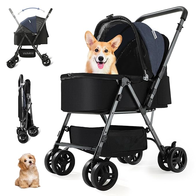 SWITTE Dog Stroller for Small Medium Dogs 4 Universal