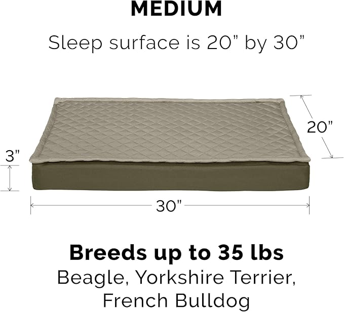 Furhaven Replacement Dog Bed Cover Water-Resistant Indoor/Outdoor Quilt Top Convertible Mattress