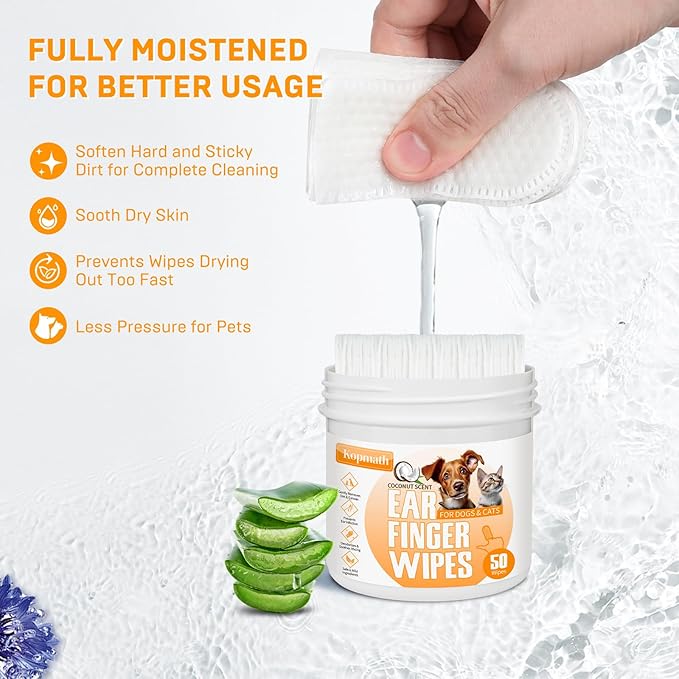 Dog Ear Wipes 50 Count,