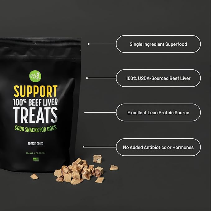 Get Joy Freeze Dried Superfood 100% Beef Liver Dog Treats 4 Ounce