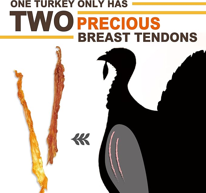 Gootoe Soft Turkey Tendon Dog Treats – 100% USA-Sourced 3oz/Pack