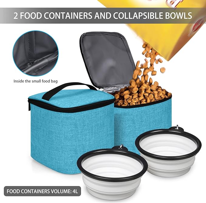 BAGLHER Pet Travel Bag 2 Silicone 2 Food