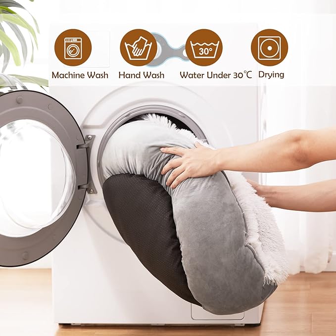 JOEJOY Calming Dog Bed for Small Dogs (23", Grey)