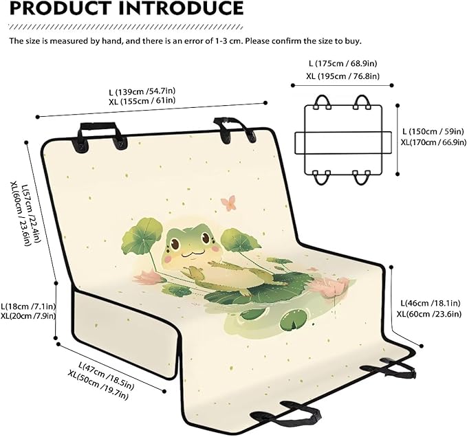 AFPANQZ Frog Dog Cat Seat Cover for Cars