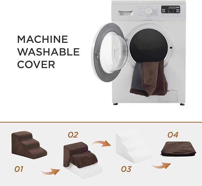 Lesure Dog Stairs for Small Dogs 3 Steps