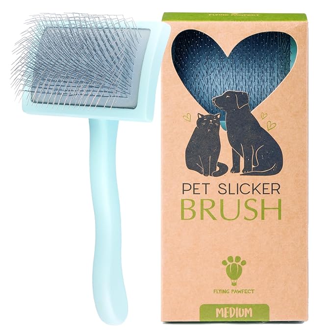 Pet Slicker Brush With Soft Massage Grooming Stainless Steel Pins