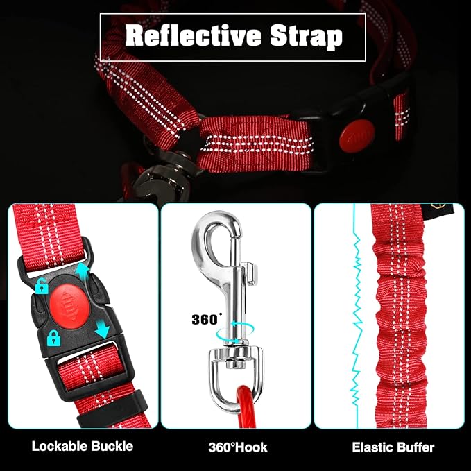 Chew Proof Dog Car Seat Belt 2 in 1 Steel