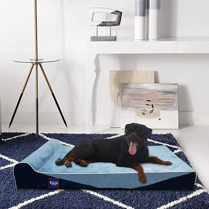 Laifug Orthopedic Memory Foam Dog Bed with Durable Water Proof Liner and Removable Washable Cover (Large (46"x28"x8")