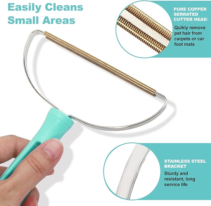Carpet Rake for Pet Hair Removal 2 in 1 Adjustable
