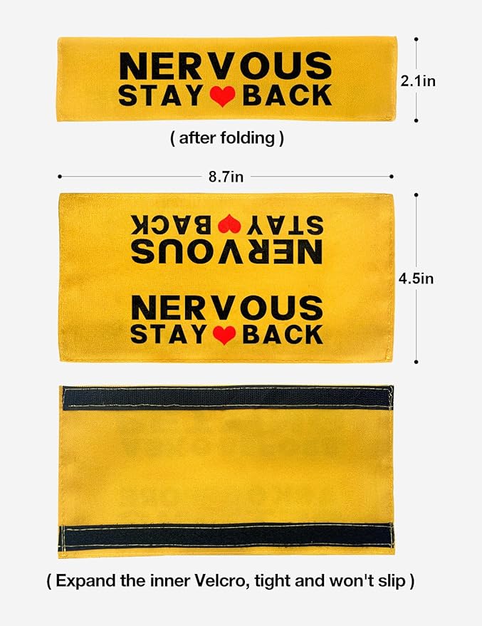 Yellow Nervous Stay Back Dog Leash Sleeve
