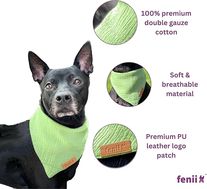 Premium Cotton Dog Bandanas 2 Pack