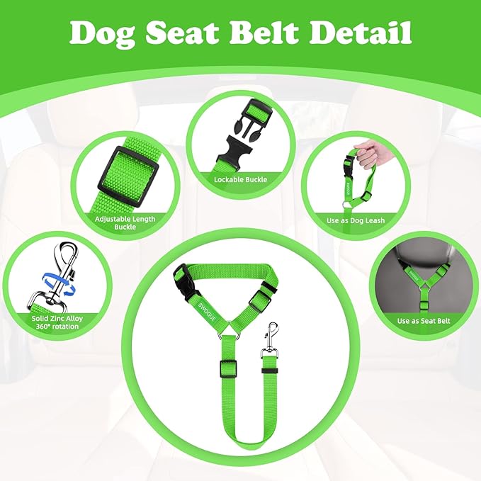 BWOGUE Pet Dog Cat Seat Belts (1 Pack)