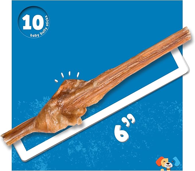 Jack&Pup for Dogs Bladder Bully Sticks for Small Dogs 6 Inch (10 Pack)