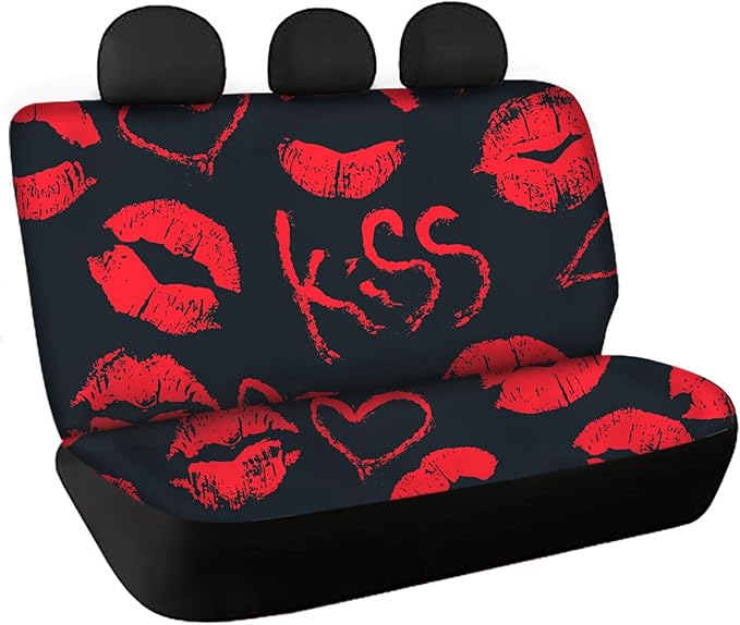 CLOHOMIN Red Kiss Lips Print Car Seat Covers
