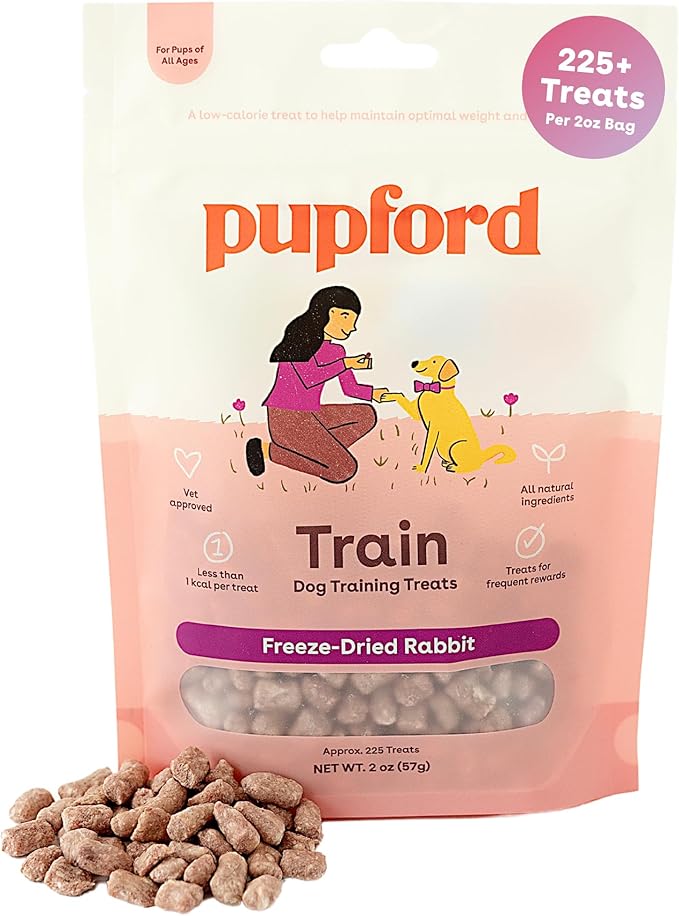 Pupford Freeze Dried Training Treats for Dogs & Puppies 225+ Two 2 oz)